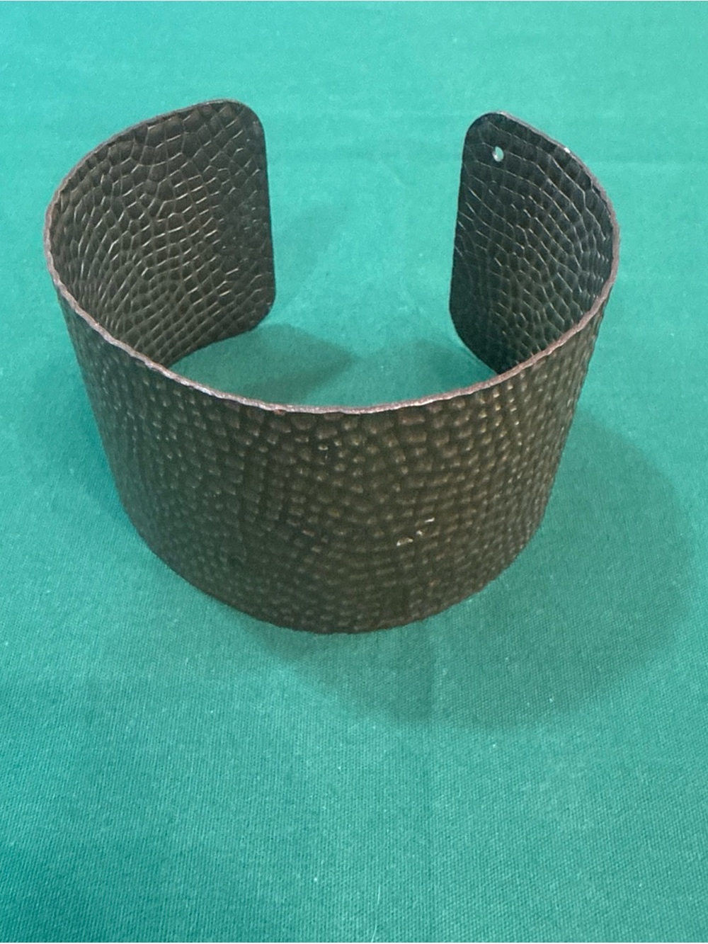 Hammered Brass Cuff Bracelet W/Textured Dimpled Finish. 33E